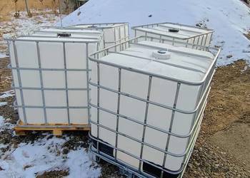 CZYSTY MAUZER 1000L NA PALECIE DESZCZÓWKA ZBIORNIK TRANSPORT OGRÓD ŚLĄSK