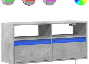 Ścienna szafka TV z LED szarość betonu 100x31x45 cm WM-852337