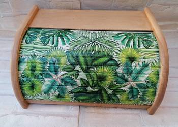 Chlebak duży liście tropikalne monstera decoupage