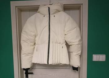 Kremowa kurtka puchowa PUFFER oversize M 38 ecru z kapturem - jak nowa