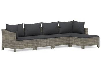 vidaXL 5-cz. zestaw wypoczynkowy do ogrodu, poduszki, szary(SKU:3187270)