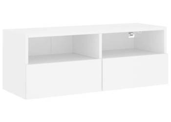 Ścienna szafka TV biała 80x30x30 cm materiał drewnopochodny WM-836868