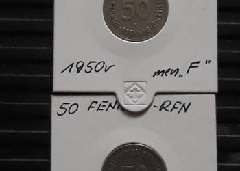 50 Fenigów RFN 1950 r.-  men. F i G 50 Fenigów RFN 1950 r.-  men. F i G