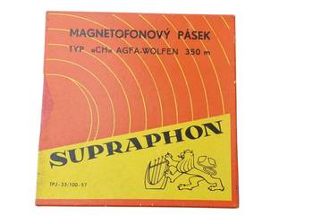 Stara taśma szpulkowa magnetofonowa SUPRAPHON CH AGFA-Wolfen lata 50 unikat