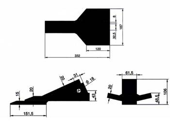 Dłuto kret Unia napaw + płytka uchwyt mocujący 32,5 mm - zamiennik APL00459