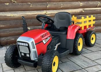 Traktor na akumulator z Przyczepką Pilot 137cm 12V Miękkie koła EVA