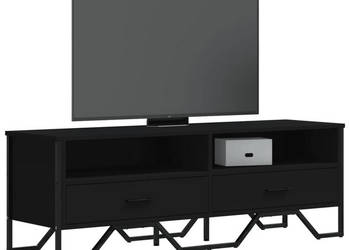 Szafka pod TV czarna 122x34x41 cm materiał drewnopochodny WM-848579