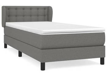 Łóżko kontynentalne z materacem ciemnoszara tkanina 80x200 cm WM-3126518