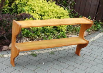 Solidny Regał Wiszący Drewniany – Półka z Wieszakami (125 cm) Vintage