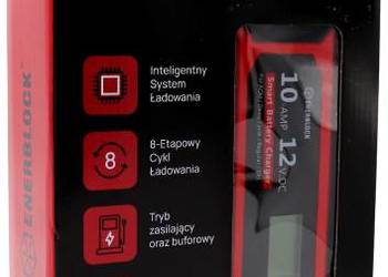 Automatyczna ładowarka mikroprocesorowa Enerblock 12V 10A AGM GEL EFB