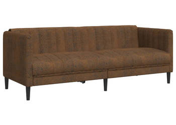 Sofa 3-os. brązowa sztuczna skóra zamszowa WM-372621