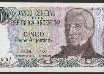 Argentyna 5 pesos 1983 - stan bankowy UNC