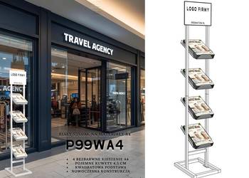 Stojak P99wA4 – elegancki i funkcjonalny biały stojak na ulotki formatu A4