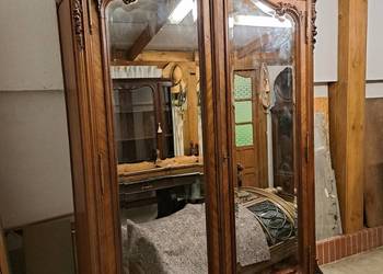 Piękna 2-drzwiowa szafa Ludwik Filip z lustrami