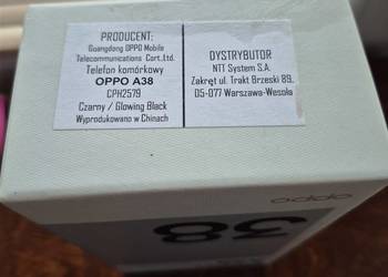 Telefon Oppo A38 4/4G ; 124G w bardzo dobrym stanie