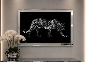 Lustrzany obraz z kryształkami Glamour Puma 90x60