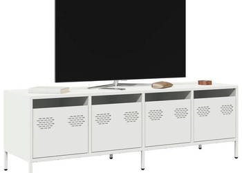 Szafka RTV biała 135x39x435 cm stal walcowana na zimno WM-851309