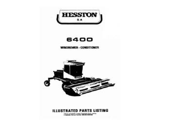 Hesston 6400 kombajn katalog części Hesston 6400 kombajn katalog części