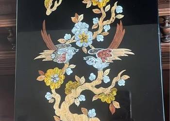 Obraz z laki. Made in Iran. Syg. NAKHAEE- 2 ptaszki