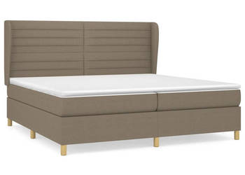 Łóżko kontynentalne z materacem taupe tkanina 200x200 cm WM-3128633