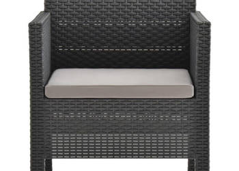 4-cz. zestaw wypoczynkowy poduszki rattan PP antracyt WM-3067235