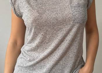 Szary T-shirt Bershka