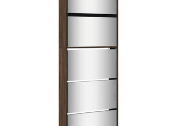 Szafka na buty z lustrem brązowy dąb 63x17x1695 cm WM-3228285