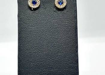 Nowe złote kolczyki pr 585 1,08g Sztyft, Cyrkonia