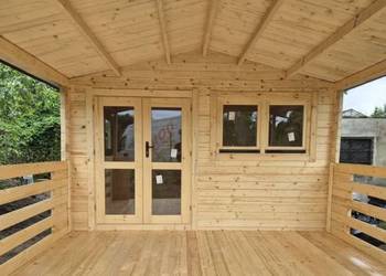 Od ręki SOLIDNY domek drewniany + TARAS* 7m x 4m*28 m2 *SCIANY aż 45mm