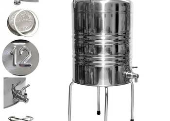 Antałek Dyspenser stal nierdzewna inox Beczka Beczułka 12L z kranikiem 1/2"