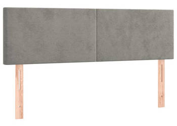 Zagłówek do łóżka z LED jasnoszary 144x5x78/88 cm aksamit WM-3121380
