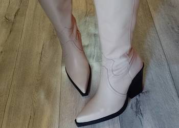 (40) ASOS Design/ Real Leather,  skórzane kozaki kowbojki z Londynu, Nowe