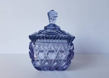 Musztardniczka / musztardnica Ząbkowice, kolorowe szkło PRL