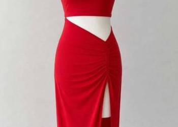 Czerwona sukienka Maxi Cut-Out  PrettyLittleThing S