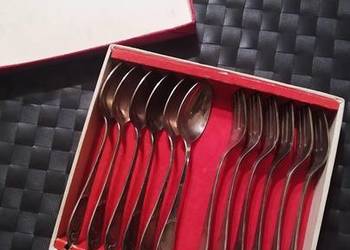 Komplet widelcy i łyżek posrebrzanych.