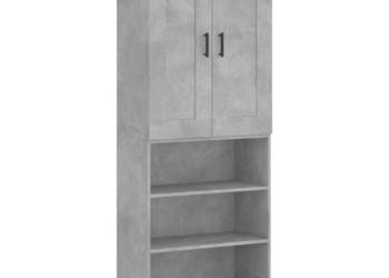 Witrynka szarość betonu 695x34x180 cm materiał drewnopochodny WM-3200077