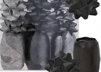 Akcesoria do prezentów 3x tasiemka po 10m 9x kokardka samoprzylepna