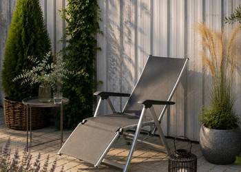 Aluminiowy Fotel Ogrodowy Wielopozycyjny z Podnóżkiem (Kettler Basic Plus R