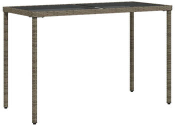 Stół ogrodowy ze szklanym blatem szary 115x54x74cm rattan PE WM-365073