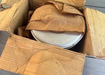 Sokownik aluminiowy PRL – komplet z oryginalnym kartonem