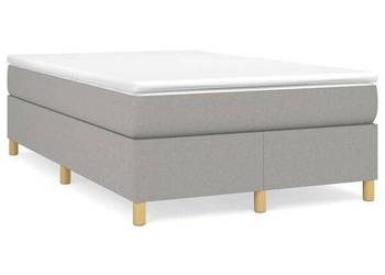 vidaXL Łóżko kontynentalne z materacem, jasnoszare, tkanina(SKU:3140849)
