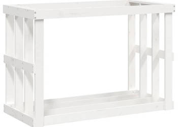 Zewnętrzny stojak na drewno biały 108x52x74 cm lita sosna WM-822632