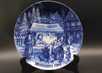 Talerz kolekcjonerski z motywem bożonarodzeniowym z 1988r. Lichte Porzellan