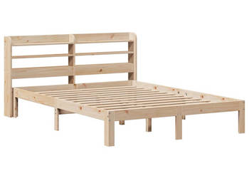 Rama łóżka z wezgłowiem lite drewno sosnowe 135x190 cm WM-3306778