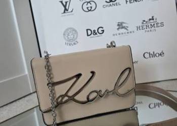 Torebka beżowa  Karl LAGERFELD  srebrne dodatki