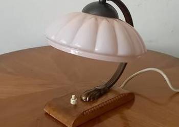 Mała lampka nocna z kloszem, podstawa drewniana, Wysyłka