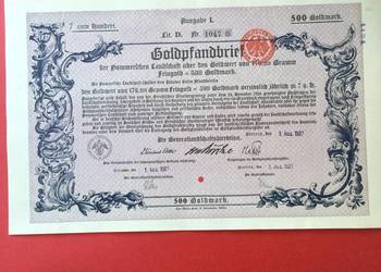 ( 9 ) Papiery wartościowe 500 goldmark