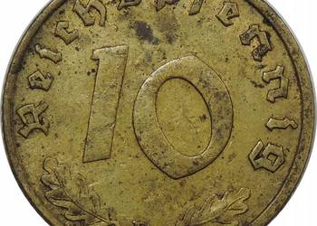 MONETA Niemcy - Trzecia Rzesza 10 reichsfenigów, 1939B (K10)