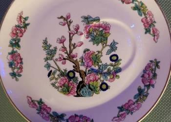 Zabytkowy talerz z chinskiej delikatnej porcelany kostnej lata 50 XX wieku