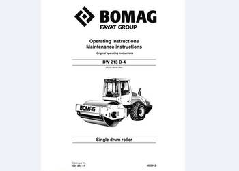 Bomag BW 213 D-4 instrukcja obsługi walec Bomag BW 213 D-4 instrukcja obsługi walec